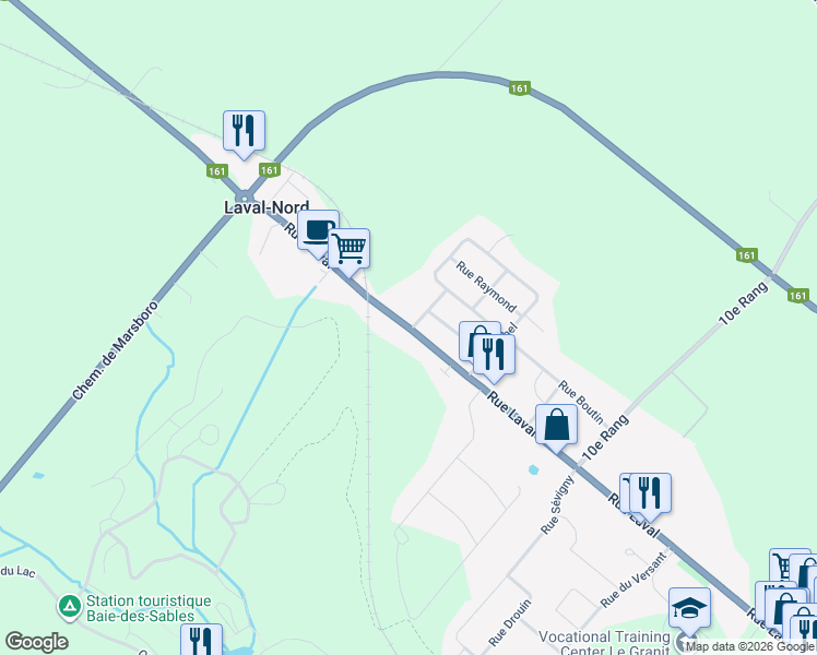 map of restaurants, bars, coffee shops, grocery stores, and more near 2326 Rue Laval in Nantes