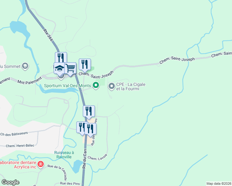 map of restaurants, bars, coffee shops, grocery stores, and more near 19 Rue de l'Auberge in Val-des-Monts