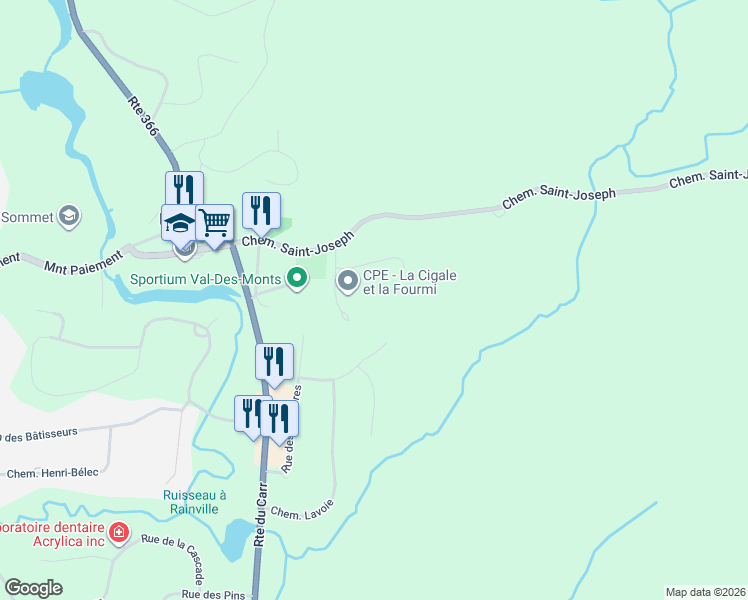 map of restaurants, bars, coffee shops, grocery stores, and more near 22 Rue de l'Auberge in Val-des-Monts