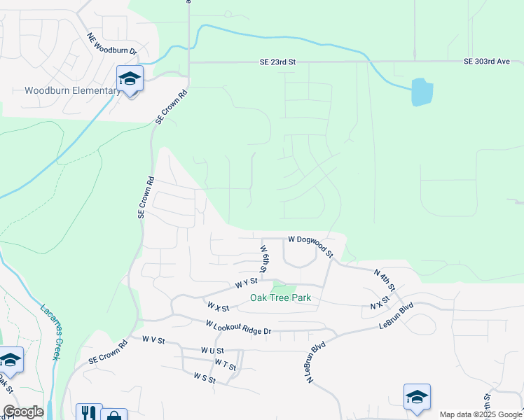 map of restaurants, bars, coffee shops, grocery stores, and more near 541 West Dogwood Street in Washougal