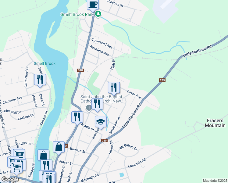 map of restaurants, bars, coffee shops, grocery stores, and more near 9 Orion Avenue in New Glasgow