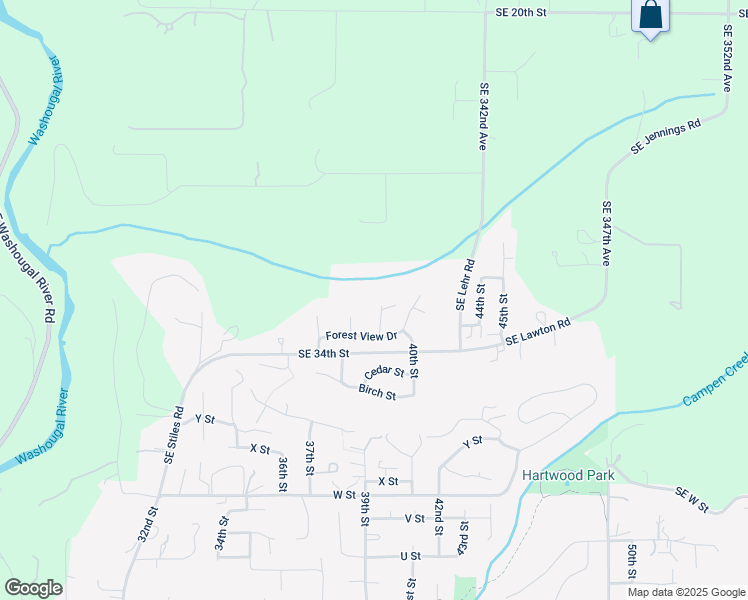 map of restaurants, bars, coffee shops, grocery stores, and more near 3283 39th Court in Washougal