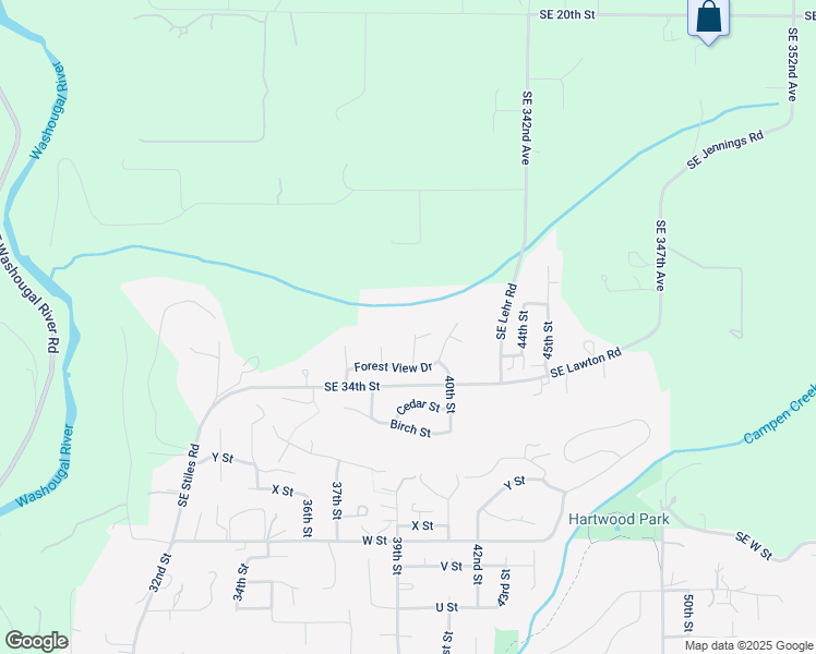 map of restaurants, bars, coffee shops, grocery stores, and more near 3283 39th Court in Washougal