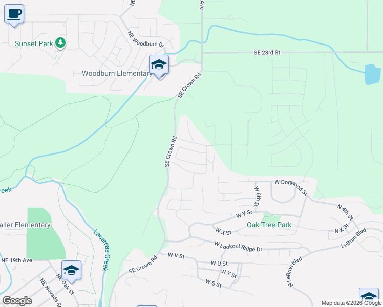map of restaurants, bars, coffee shops, grocery stores, and more near 3206 Southeast Mckever Road in Camas