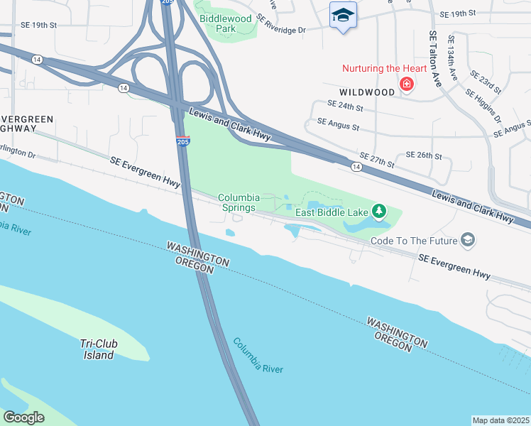 map of restaurants, bars, coffee shops, grocery stores, and more near 12208 Southeast Evergreen Highway in Vancouver