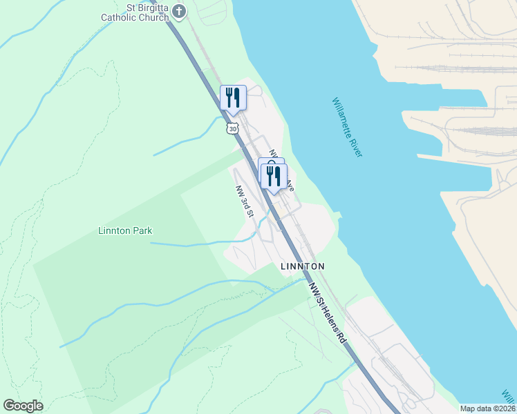 map of restaurants, bars, coffee shops, grocery stores, and more near 10807 Northwest 2nd Street in Portland