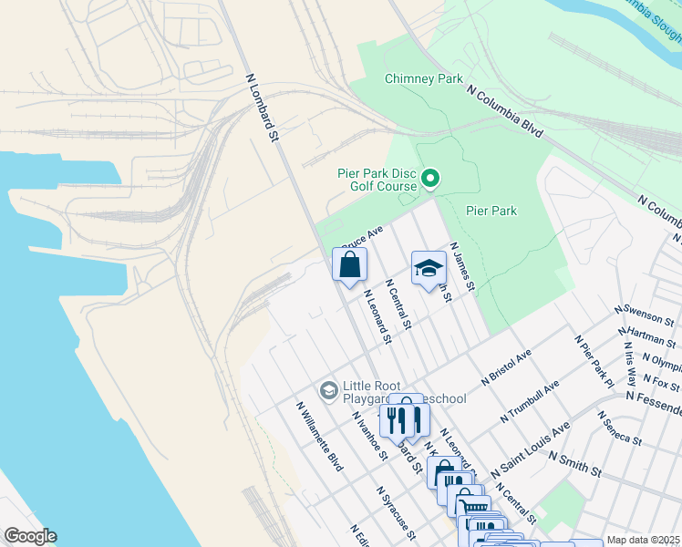map of restaurants, bars, coffee shops, grocery stores, and more near in Portland