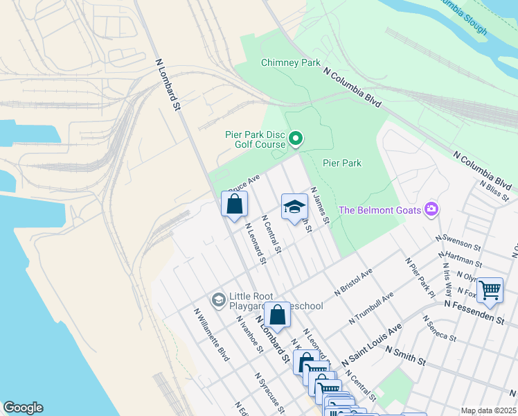 map of restaurants, bars, coffee shops, grocery stores, and more near in Portland