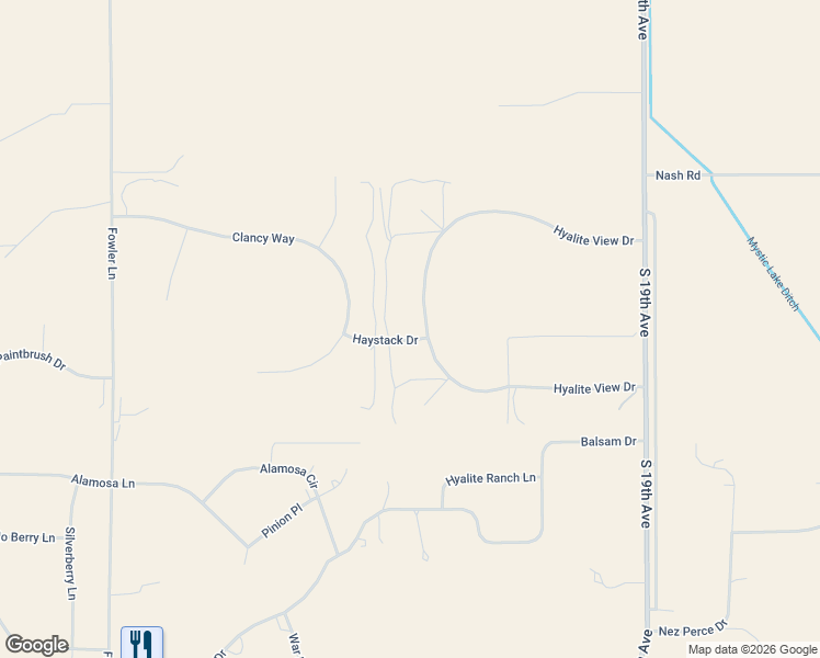 map of restaurants, bars, coffee shops, grocery stores, and more near Haystack Drive in Bozeman