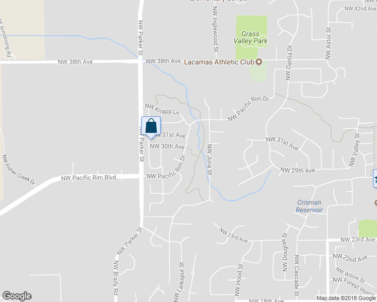 map of restaurants, bars, coffee shops, grocery stores, and more near 3538 Northwest Pacific Rim Drive in Camas