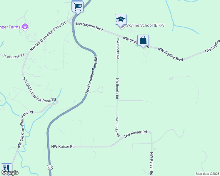 map of restaurants, bars, coffee shops, grocery stores, and more near 10835 Northwest Brooks Road in Portland