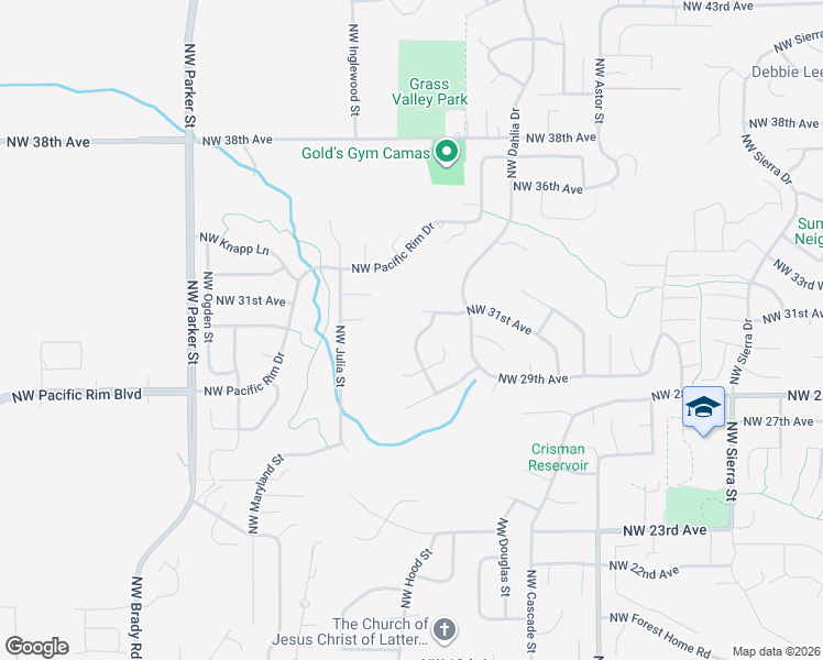 map of restaurants, bars, coffee shops, grocery stores, and more near 3061 Northwest Gravenstein Street in Camas