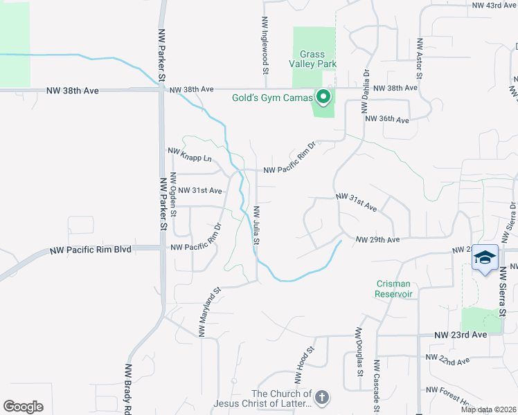map of restaurants, bars, coffee shops, grocery stores, and more near 3418 Northwest 30th Circle in Camas