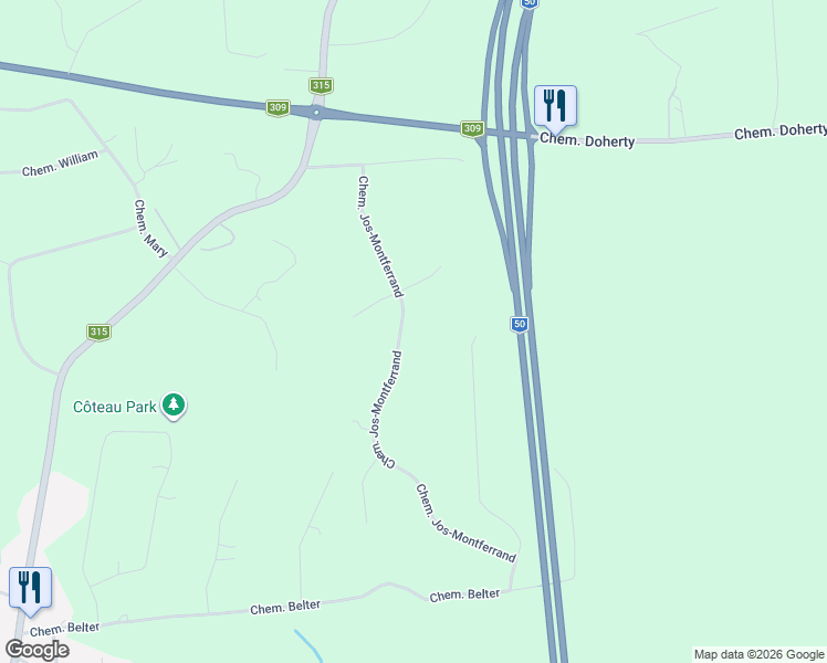 map of restaurants, bars, coffee shops, grocery stores, and more near 124 Chemin Jos-Montferrand in L'Ange-Gardien