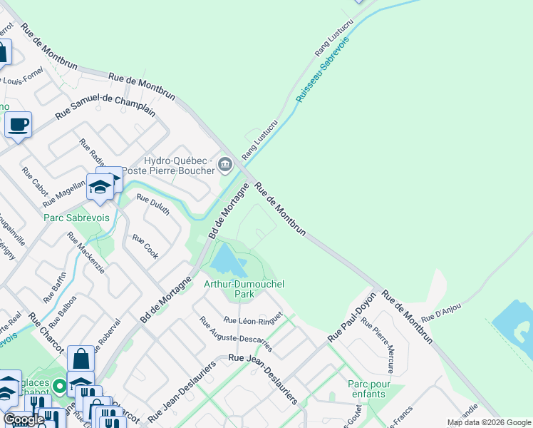 map of restaurants, bars, coffee shops, grocery stores, and more near 768 Rue Wilfrid Pelletier in Boucherville