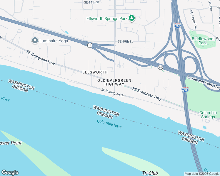 map of restaurants, bars, coffee shops, grocery stores, and more near 10711 Southeast Evergreen Highway in Vancouver
