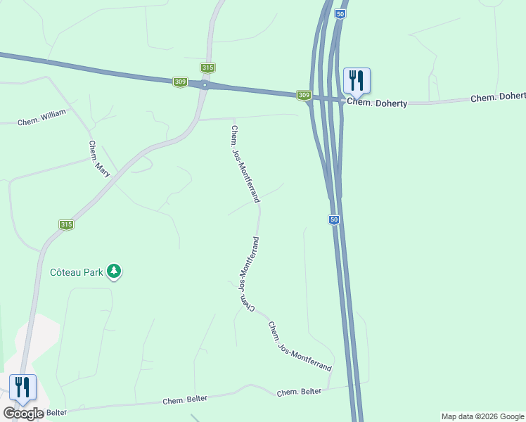 map of restaurants, bars, coffee shops, grocery stores, and more near 124 Chemin Jos-Montferrand in L'Ange-Gardien