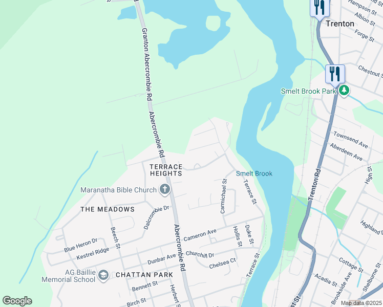 map of restaurants, bars, coffee shops, grocery stores, and more near 42 Rowan Avenue in New Glasgow