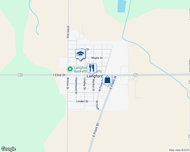 map of restaurants, bars, coffee shops, grocery stores, and more near in Langford