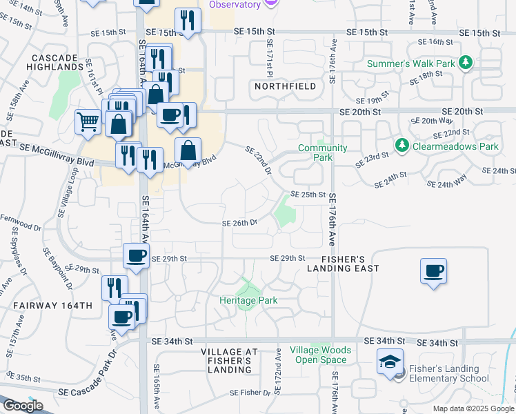 map of restaurants, bars, coffee shops, grocery stores, and more near 29 The Grove in Vancouver