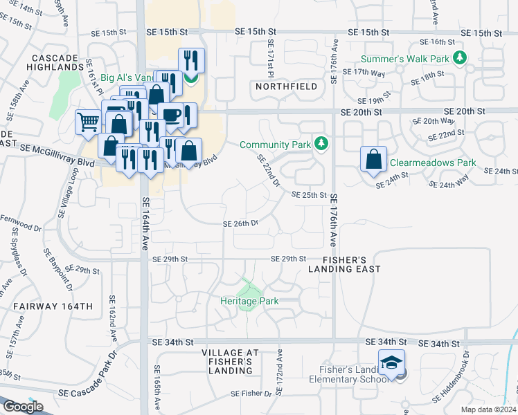 map of restaurants, bars, coffee shops, grocery stores, and more near 29 The Grove in Vancouver
