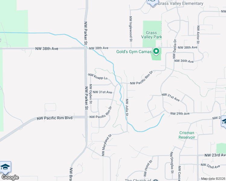 map of restaurants, bars, coffee shops, grocery stores, and more near 3513 Northwest Pacific Rim Drive in Camas