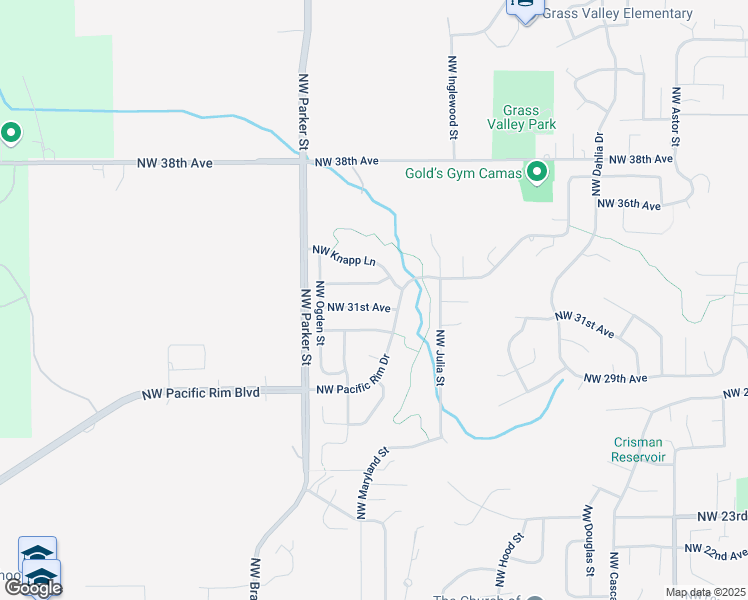 map of restaurants, bars, coffee shops, grocery stores, and more near 3642 Northwest 32nd Avenue in Camas