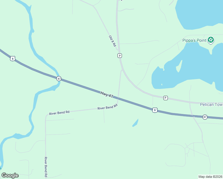 map of restaurants, bars, coffee shops, grocery stores, and more near 4300-4550 Wisconsin 47 in Rhinelander