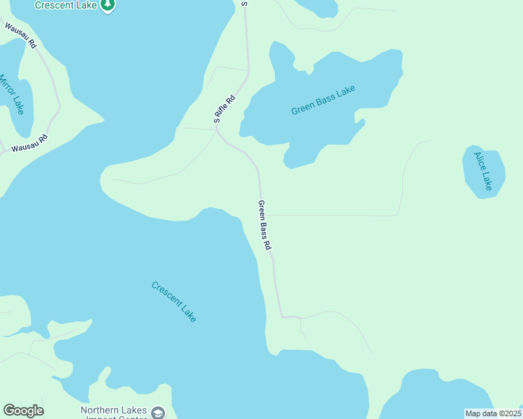 map of restaurants, bars, coffee shops, grocery stores, and more near 2895 Green Bass Road in Rhinelander