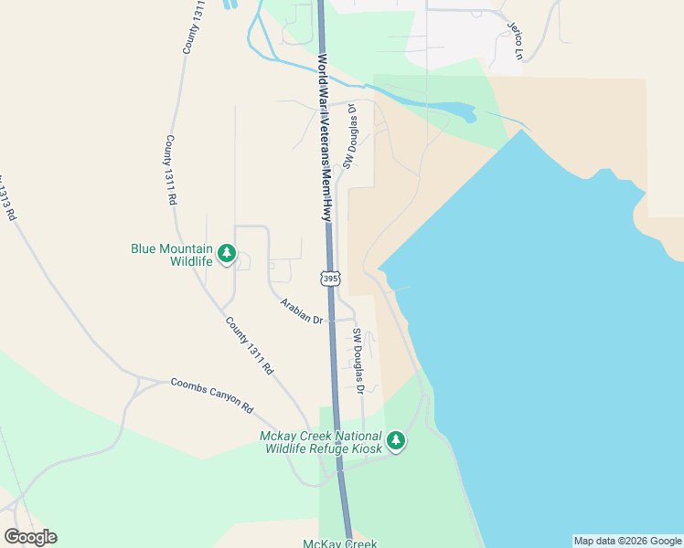 map of restaurants, bars, coffee shops, grocery stores, and more near 70977 Southwest Douglas Drive in Pendleton