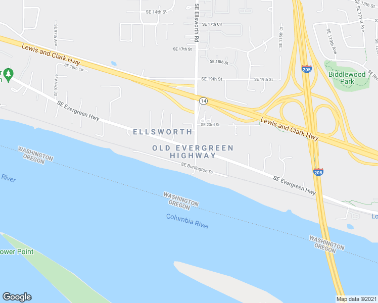 map of restaurants, bars, coffee shops, grocery stores, and more near 10711 Southeast Evergreen Highway in Vancouver