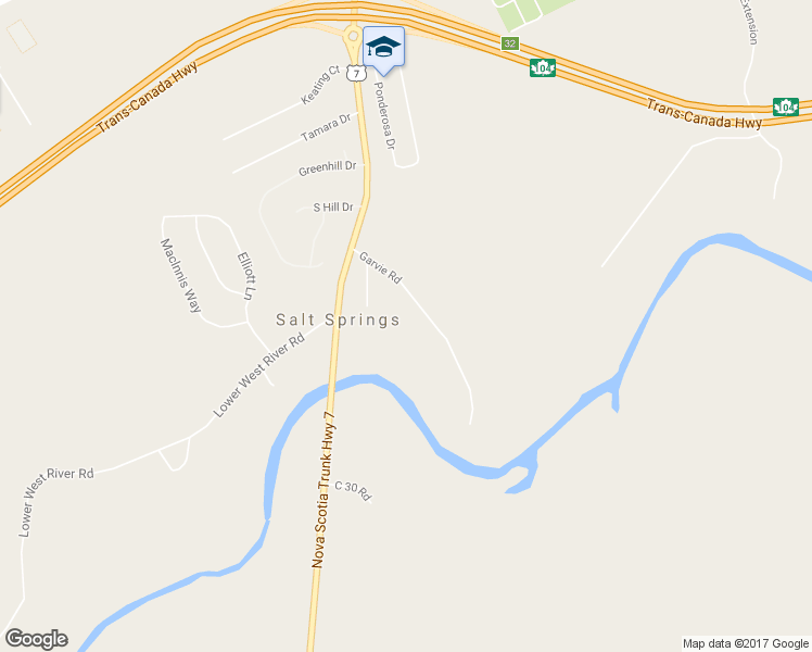 map of restaurants, bars, coffee shops, grocery stores, and more near 40 Garvie Road in Antigonish