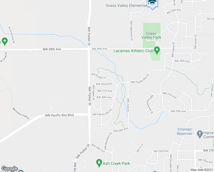 map of restaurants, bars, coffee shops, grocery stores, and more near 3642 Northwest 32nd Avenue in Camas