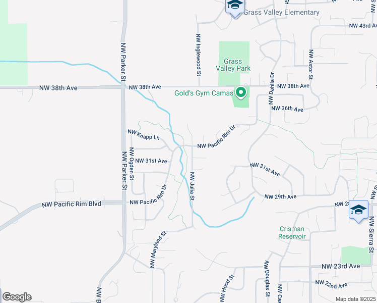 map of restaurants, bars, coffee shops, grocery stores, and more near 3231 Northwest Julia Street in Camas