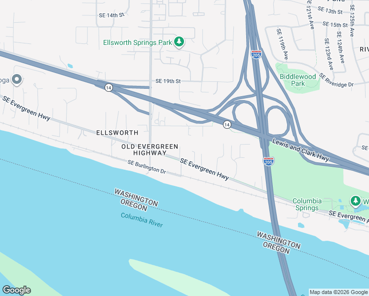 map of restaurants, bars, coffee shops, grocery stores, and more near 11010 Southeast Evergreen Highway in Vancouver