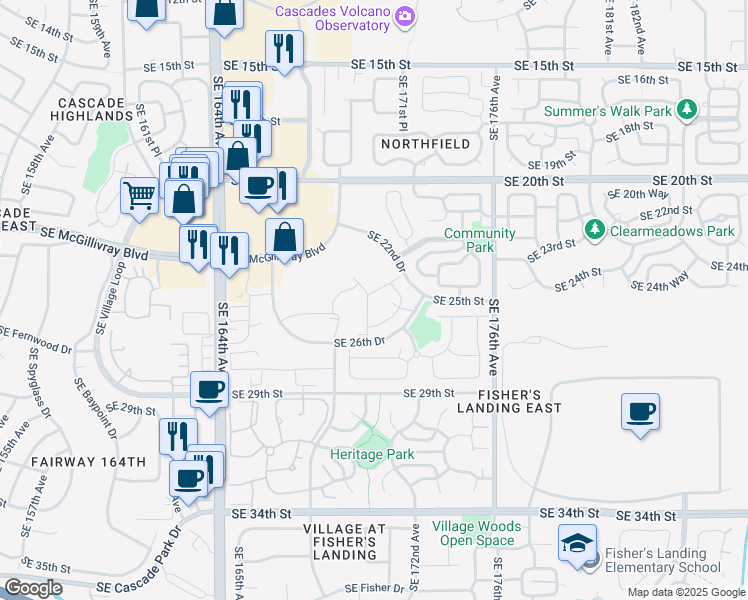 map of restaurants, bars, coffee shops, grocery stores, and more near 29 The Grove in Vancouver