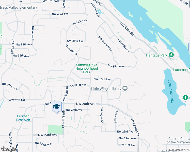 map of restaurants, bars, coffee shops, grocery stores, and more near 1417 Northwest 32nd Avenue in Camas