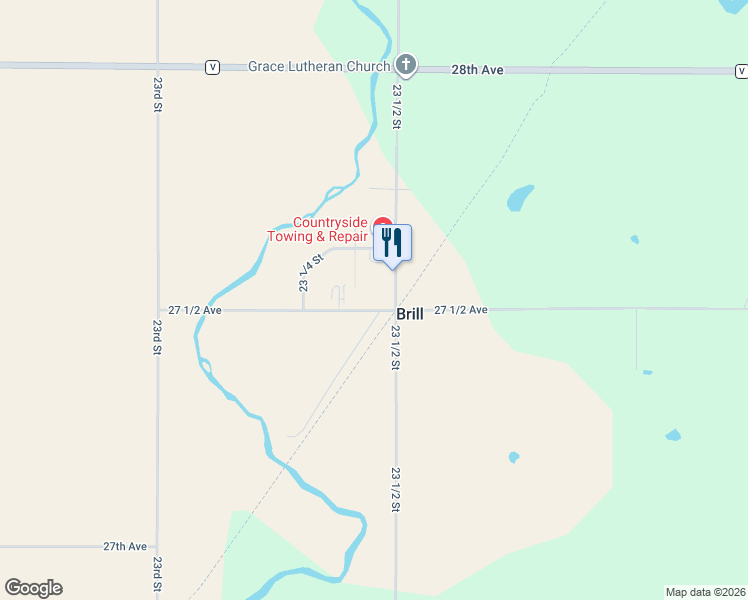 map of restaurants, bars, coffee shops, grocery stores, and more near 2344 27 1/2 Avenue in Rice Lake