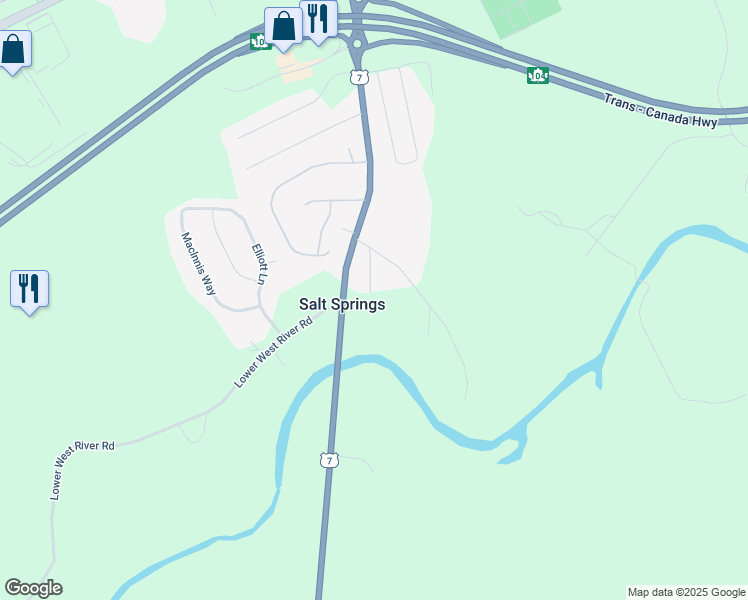 map of restaurants, bars, coffee shops, grocery stores, and more near 40 Garvie Road in Antigonish