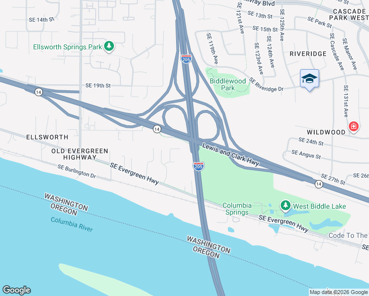 map of restaurants, bars, coffee shops, grocery stores, and more near 2516 Southeast 116th Court in Vancouver