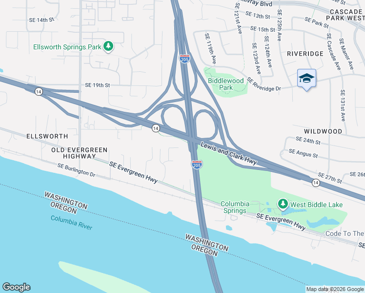 map of restaurants, bars, coffee shops, grocery stores, and more near 2516 Southeast 116th Court in Vancouver