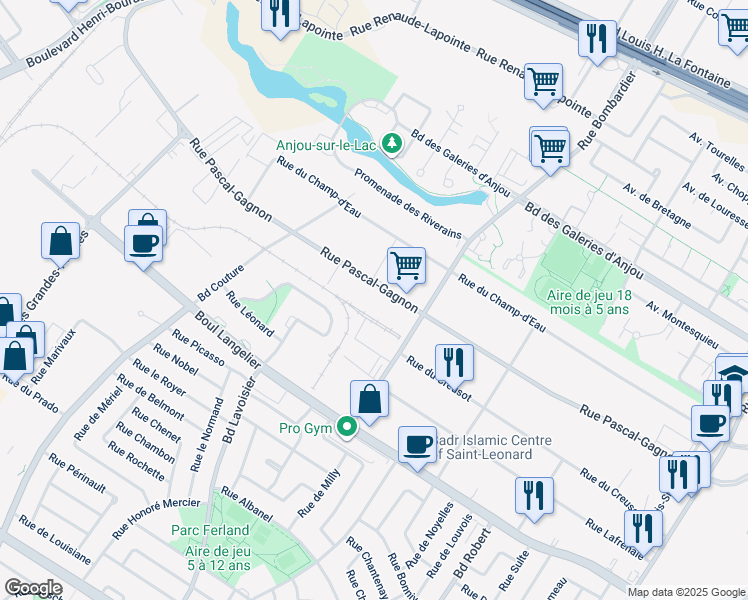 map of restaurants, bars, coffee shops, grocery stores, and more near 8834 Rue Pascal-Gagnon in Montréal