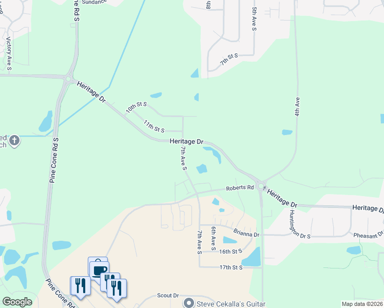 map of restaurants, bars, coffee shops, grocery stores, and more near 1240 7th Avenue South in Sartell