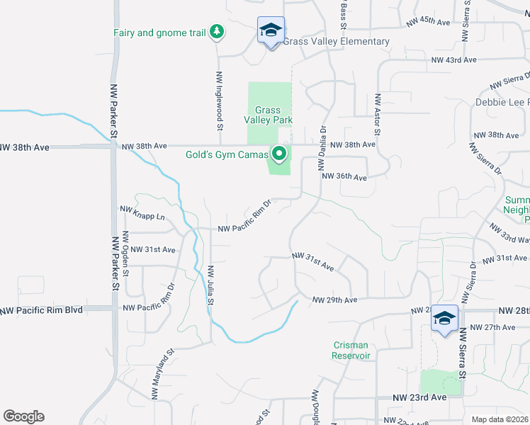 map of restaurants, bars, coffee shops, grocery stores, and more near 3130 Northwest Pacific Rim Drive in Camas