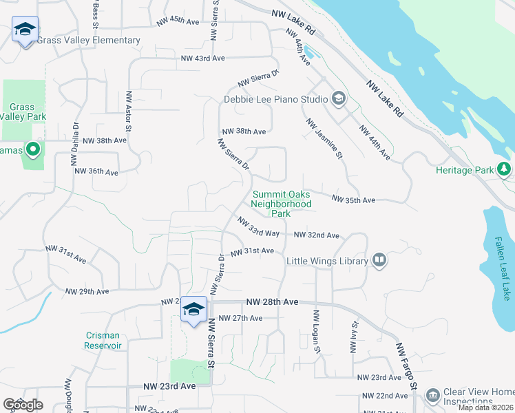 map of restaurants, bars, coffee shops, grocery stores, and more near 1700 Northwest 35th Circle in Camas