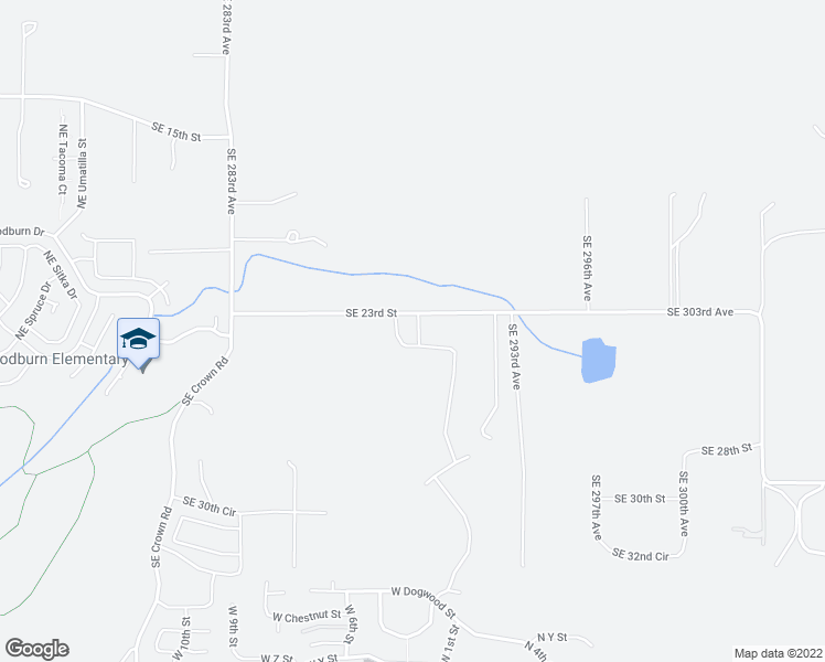 map of restaurants, bars, coffee shops, grocery stores, and more near 29369-29429 Southeast 23rd Street in Camas