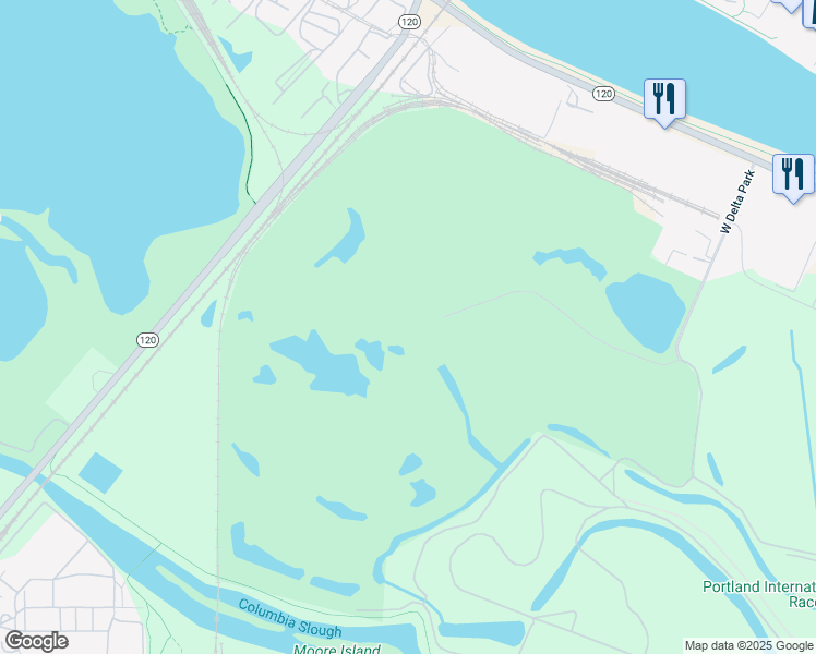 map of restaurants, bars, coffee shops, grocery stores, and more near 3500 North Victory Boulevard in Portland