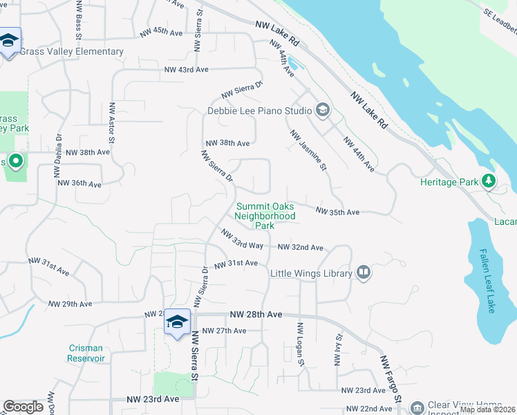 map of restaurants, bars, coffee shops, grocery stores, and more near 1617 Northwest 35th Circle in Camas