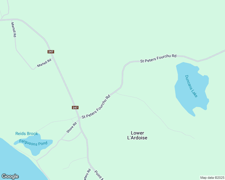 map of restaurants, bars, coffee shops, grocery stores, and more near 97 Saint Peters Fourchu Road in D'Escousse