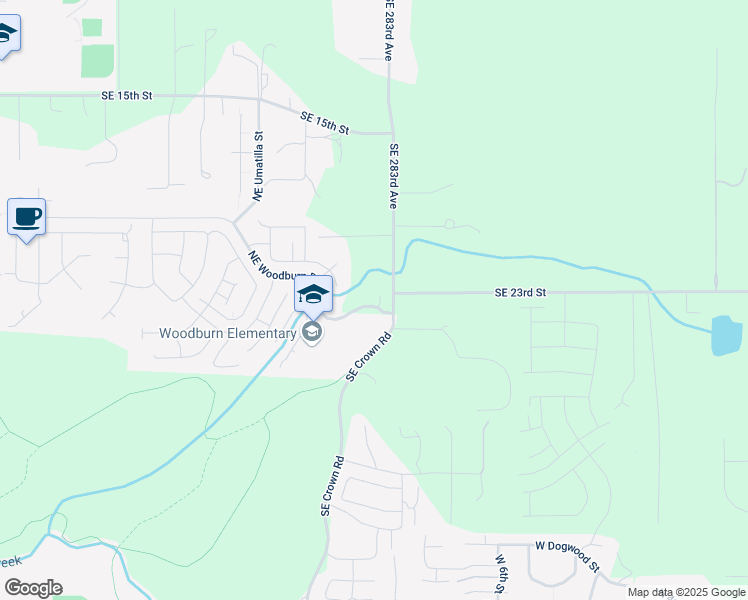map of restaurants, bars, coffee shops, grocery stores, and more near 3411 Northeast Woodburn Drive in Camas
